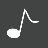 Music Note II Glyph Inverted Icon vector