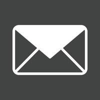 Closed Envelope IV Glyph Inverted Icon vector