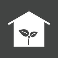 Green House Glyph Inverted Icon vector