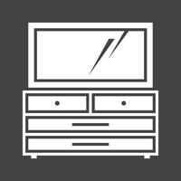 Dressing Table Glyph Inverted Icon vector