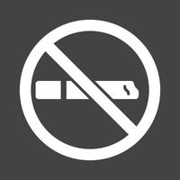 No Smoking Sign Glyph Inverted Icon vector