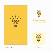 Bulb Company Logo App Icon and Splash Page Design Creative Business App Design Elements vector