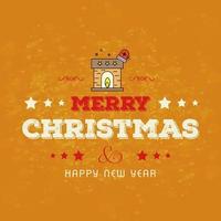 Christmas card design with elegant design and yellow background vector