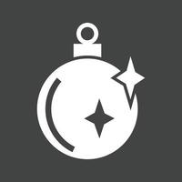 Christmas Ball Glyph Inverted Icon vector