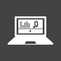 Play Music Glyph Inverted Icon vector