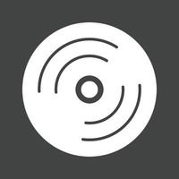 Music CD Glyph Inverted Icon vector