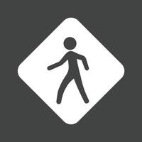 Pedestrian Sign Glyph Inverted Icon vector