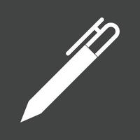 Fountain Pen Glyph Inverted Icon vector