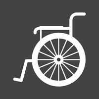 icono de glifo de silla de ruedas invertido vector