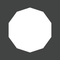 Decagon Glyph Inverted Icon vector