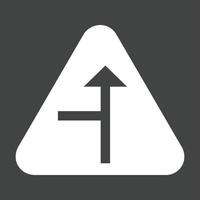 Side road Left Glyph Inverted Icon vector