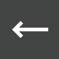 Left Arrow Glyph Inverted Icon vector