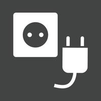 Plug and Socket Glyph Inverted Icon vector