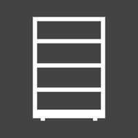 Shelves Cabinet Glyph Inverted Icon vector