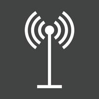 Antenna Glyph Inverted Icon vector