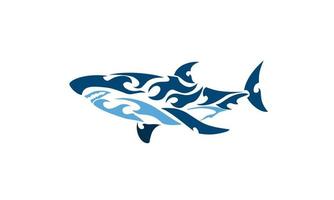 blue shark tribal vector illustration design