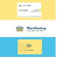 Beautiful Basket Logo and business card vertical Design Vector