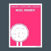 Nickel Monument Sudbury Ontario monument landmark brochure Flat style and typography vector