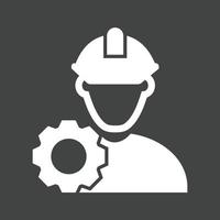 Engineer Glyph Inverted Icon vector