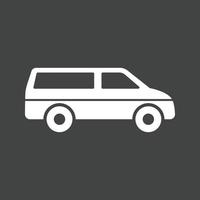 MiniVan Glyph Inverted Icon vector