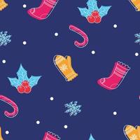 doodle christmas pattern vector