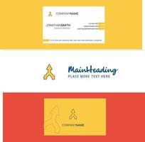 Beautiful Up arrow Logo and business card vertical Design Vector