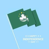diseño tipográfico del día de la independencia de macao con vector de bandera