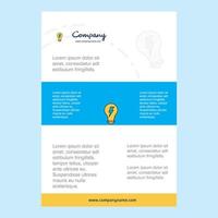 Template layout for Bulb comany profile annual report presentations leaflet Brochure Vector Background