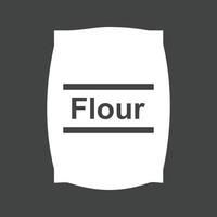 Flour bag Glyph Inverted Icon vector