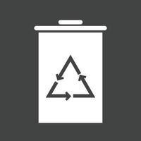 Recycle Bin Glyph Inverted Icon vector