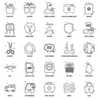 25 conjunto de iconos de línea de mezcla de concepto de negocio vector