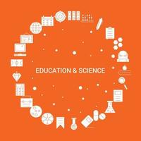 Education and Science Icon Set Infographic Vector Template