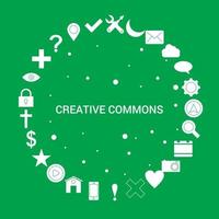 conjunto de iconos de creative commons plantilla de vector infográfico