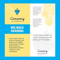 Diamond Company Brochure Title Page Design Company profile annual report presentations leaflet Vector Background