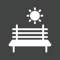 Bench in Park Glyph Inverted Icon vector