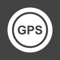 GPS I Glyph Inverted Icon vector