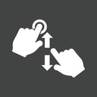 Tap and Scroll Glyph Inverted Icon vector