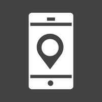 Locate on Mobile Glyph Inverted Icon vector