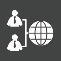 Globally Connected User Glyph Inverted Icon vector