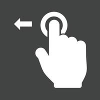 Tap and Move Left Glyph Inverted Icon vector