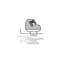 Skates Web Icon Flat Line Filled Gray Icon Vector