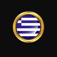 Greece flag Golden button vector