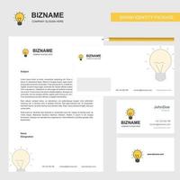 Seo bulb Business Letterhead Envelope and visiting Card Design vector template