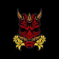 Oni mask with cloud element vector