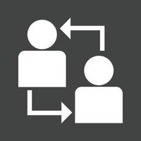 Connected Users Glyph Inverted Icon vector