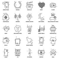 25 conjunto de iconos de línea de mezcla de concepto de negocio vector