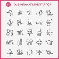 Business Administration Hand Drawn Icons Set For Infographics Mobile UXUI Kit And Print Design Include Document File Bill Dollar Document File Pen Calendar Collection Modern Infographic Lo vector