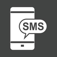 SMS Notification Glyph Inverted Icon vector