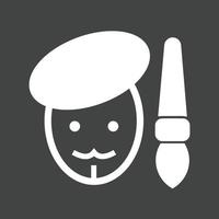 Painter Glyph Inverted Icon vector