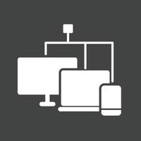Connected Devices Glyph Inverted Icon vector